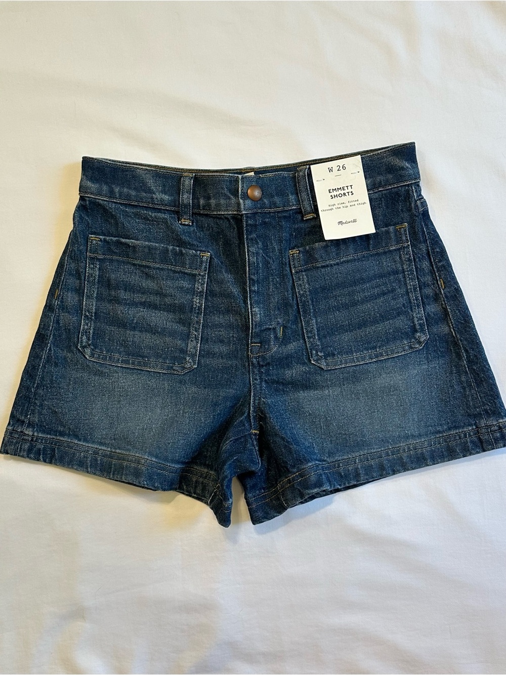 NWT Madewell Denim Emmett Short: Patch Pocket Edition 26